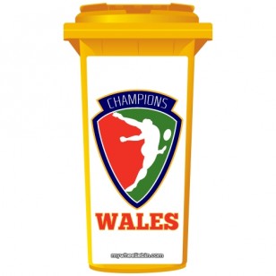 Wales Rugby Champions Shield Wheelie Bin Sticker Panel